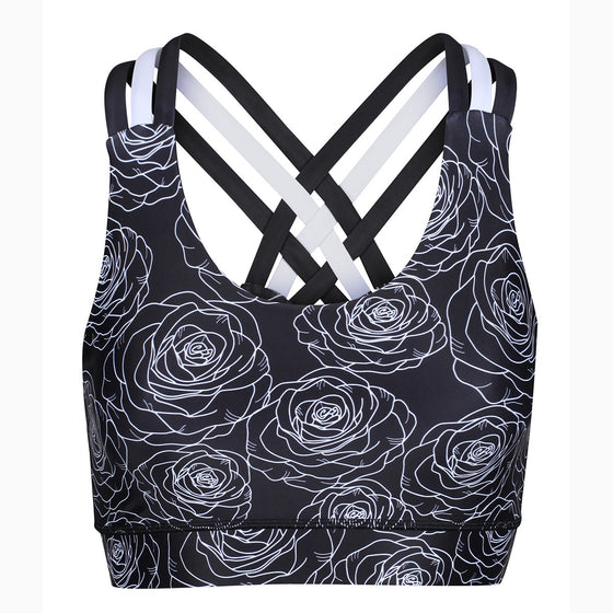 Black Rose Cross Back Bra