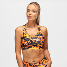  Orange Leopard Camo Cross Back Bra